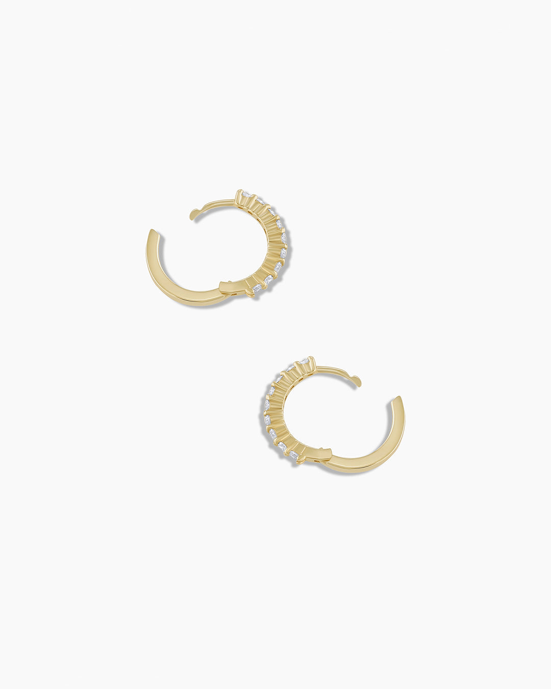 14K Diamond Huggies