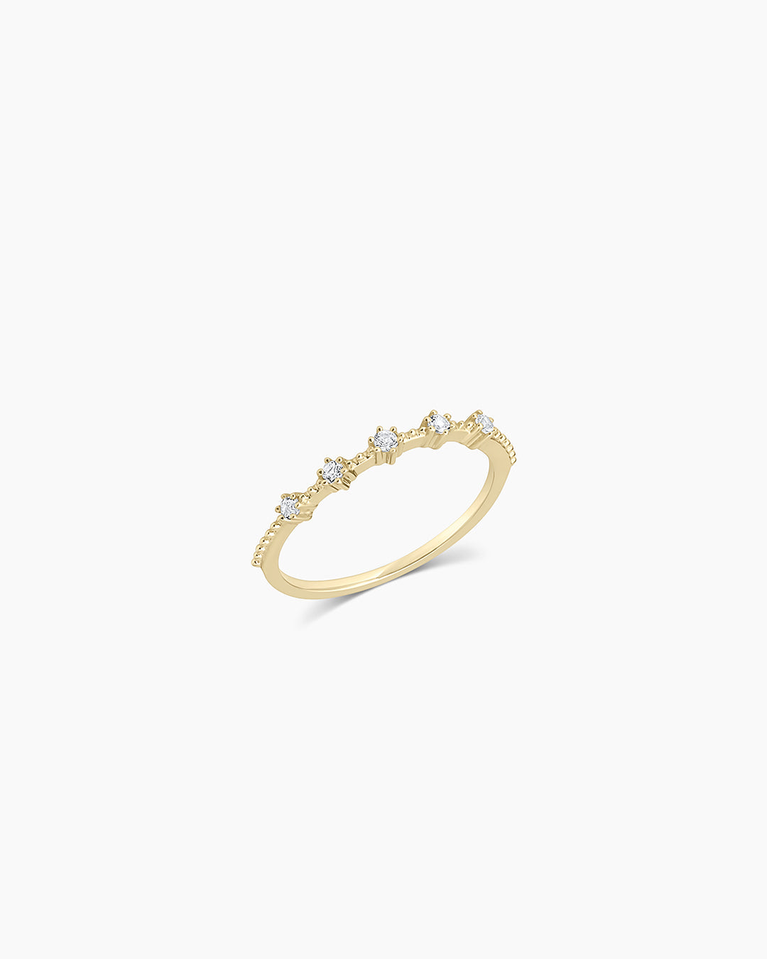14K Gold Cluster White Topaz Ring
