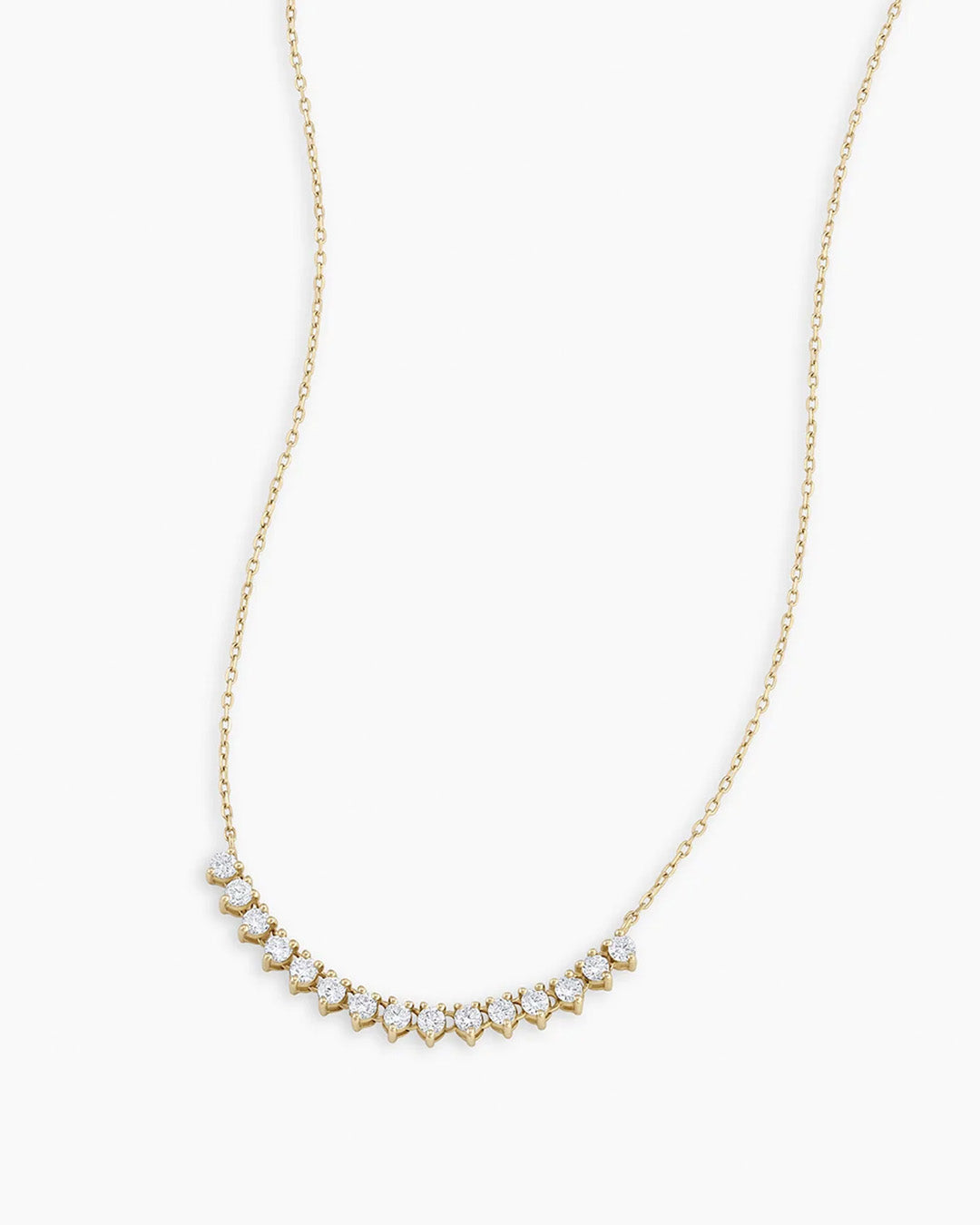 14K Diamond Cluster Row Necklace
