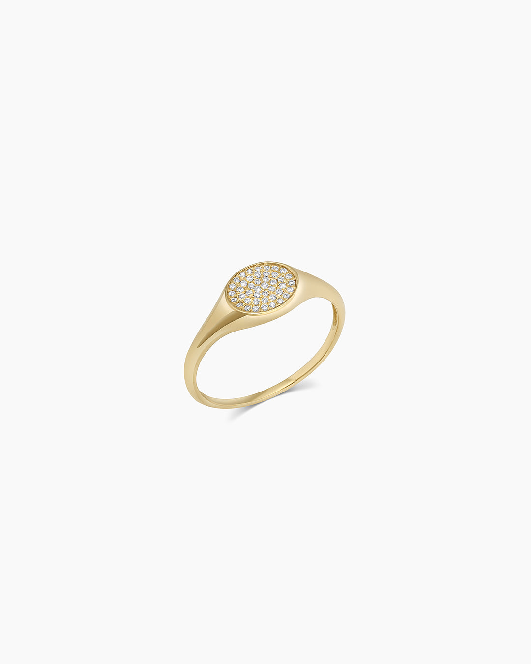 14K Diamond Pavé Signet Ring