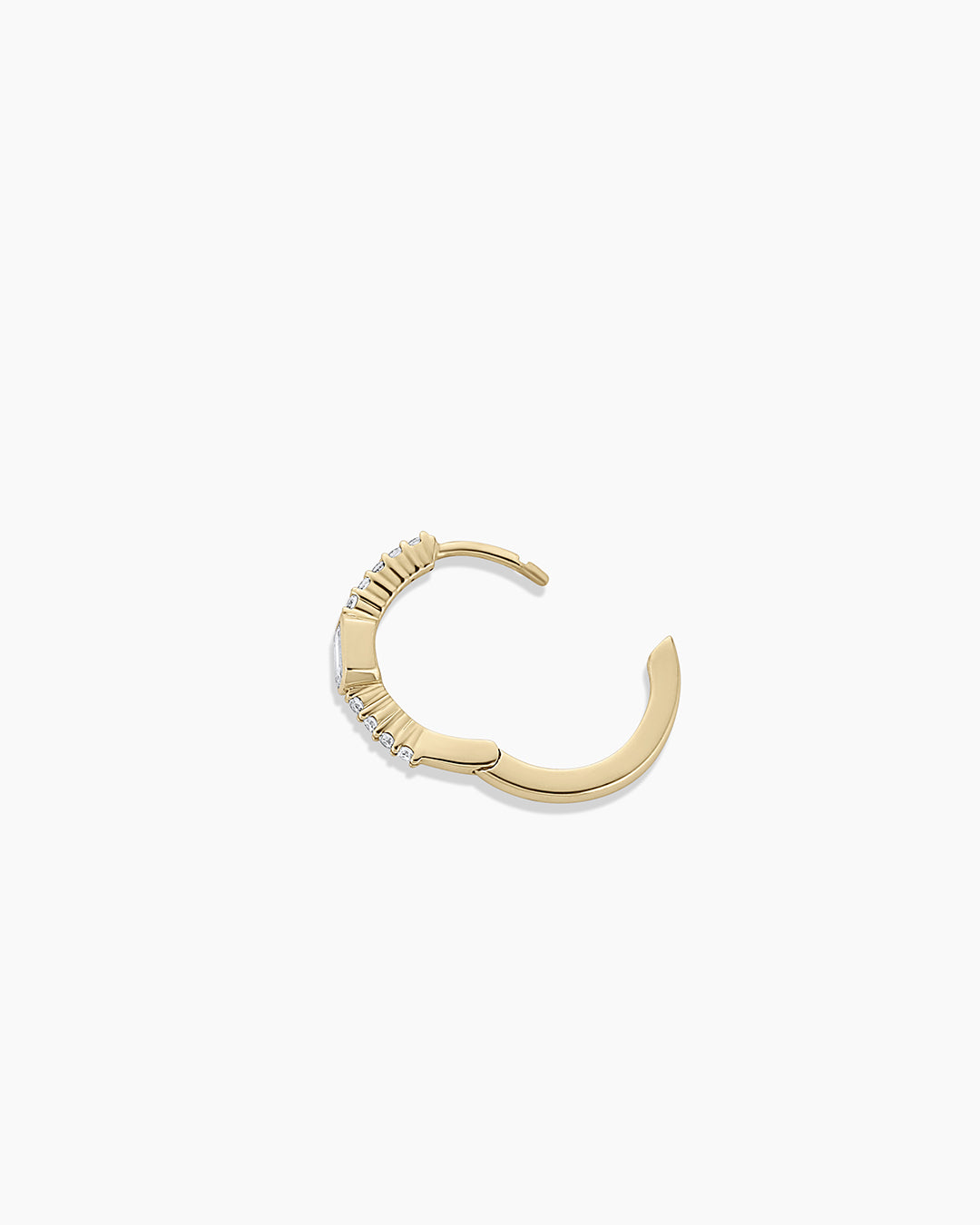 14K Lab Grown Diamond Emerald Single Huggie