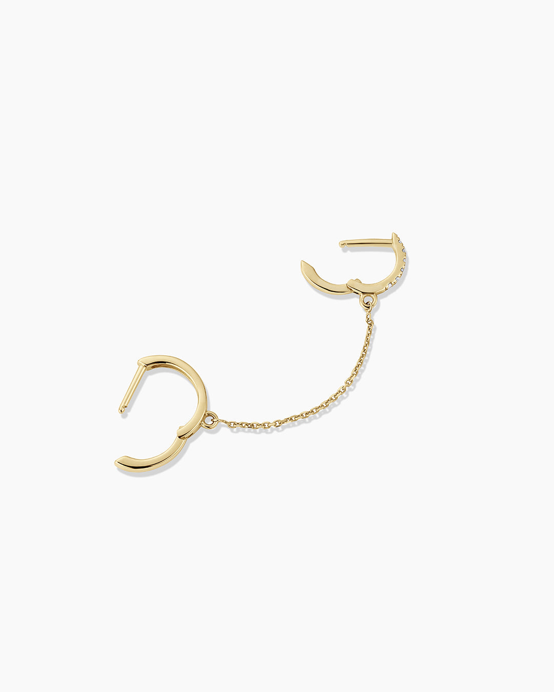 14K Diamond Double Huggie
