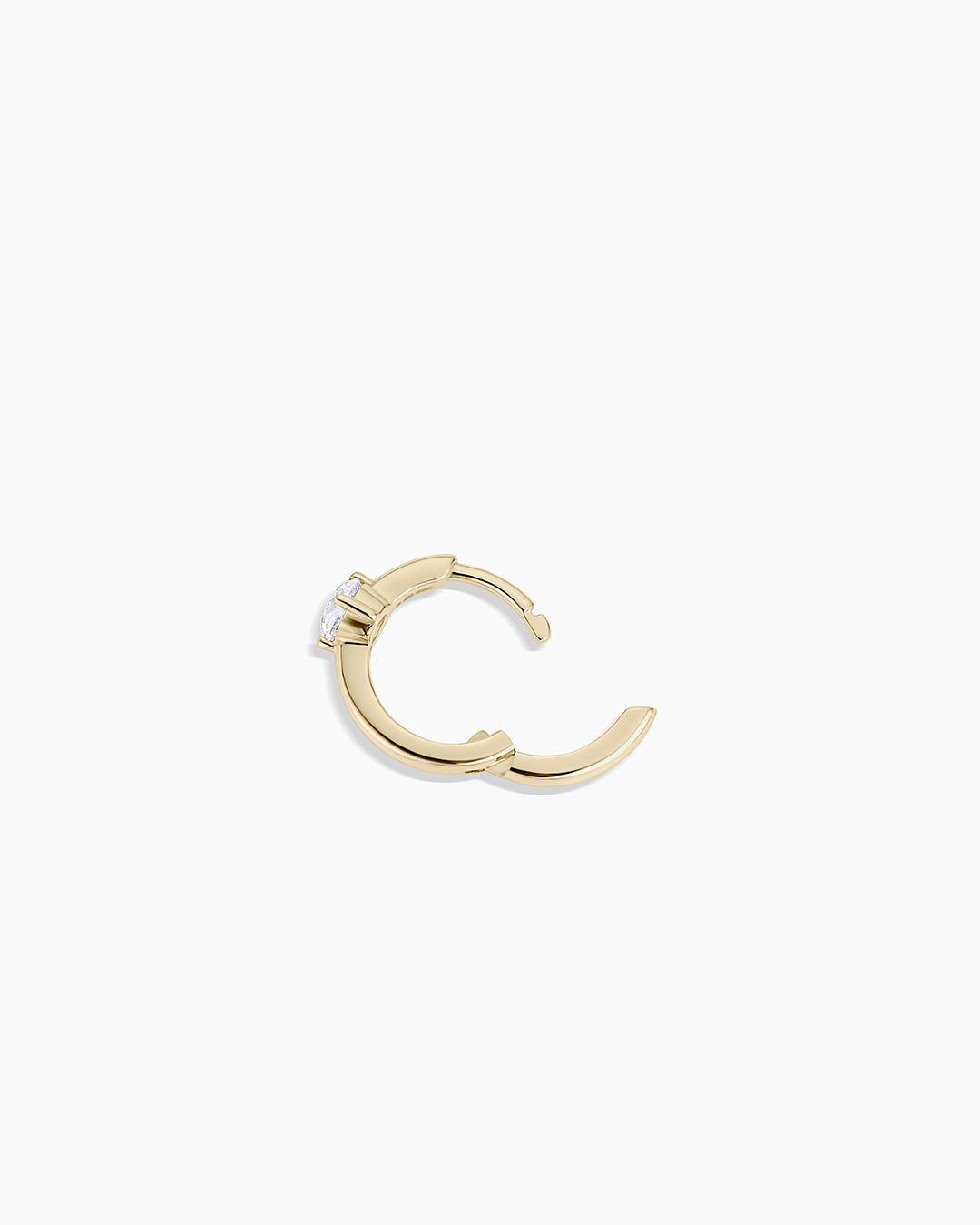 14K Lab Grown Diamond Solitaire Single Huggie