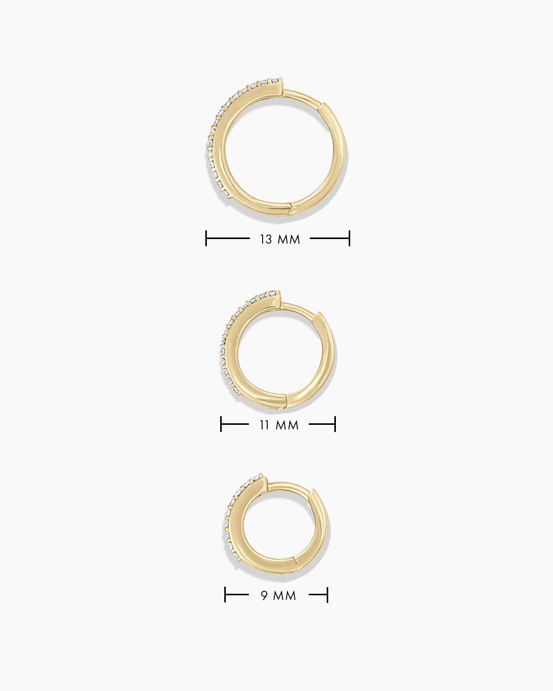 14K Diamond Double Down Single Huggie
