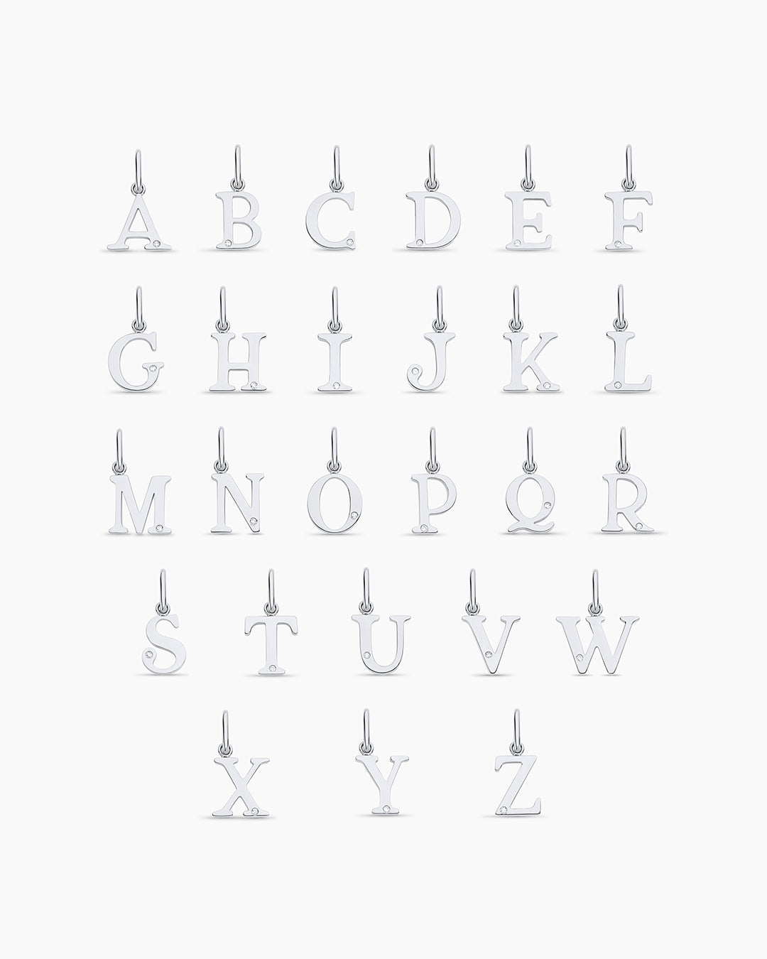 14K Diamond Vintage Alphabet Charm