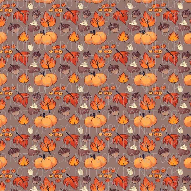 Autumn Pumpkins, Leaves, and Acorns Patterned Adhesive Vinyl