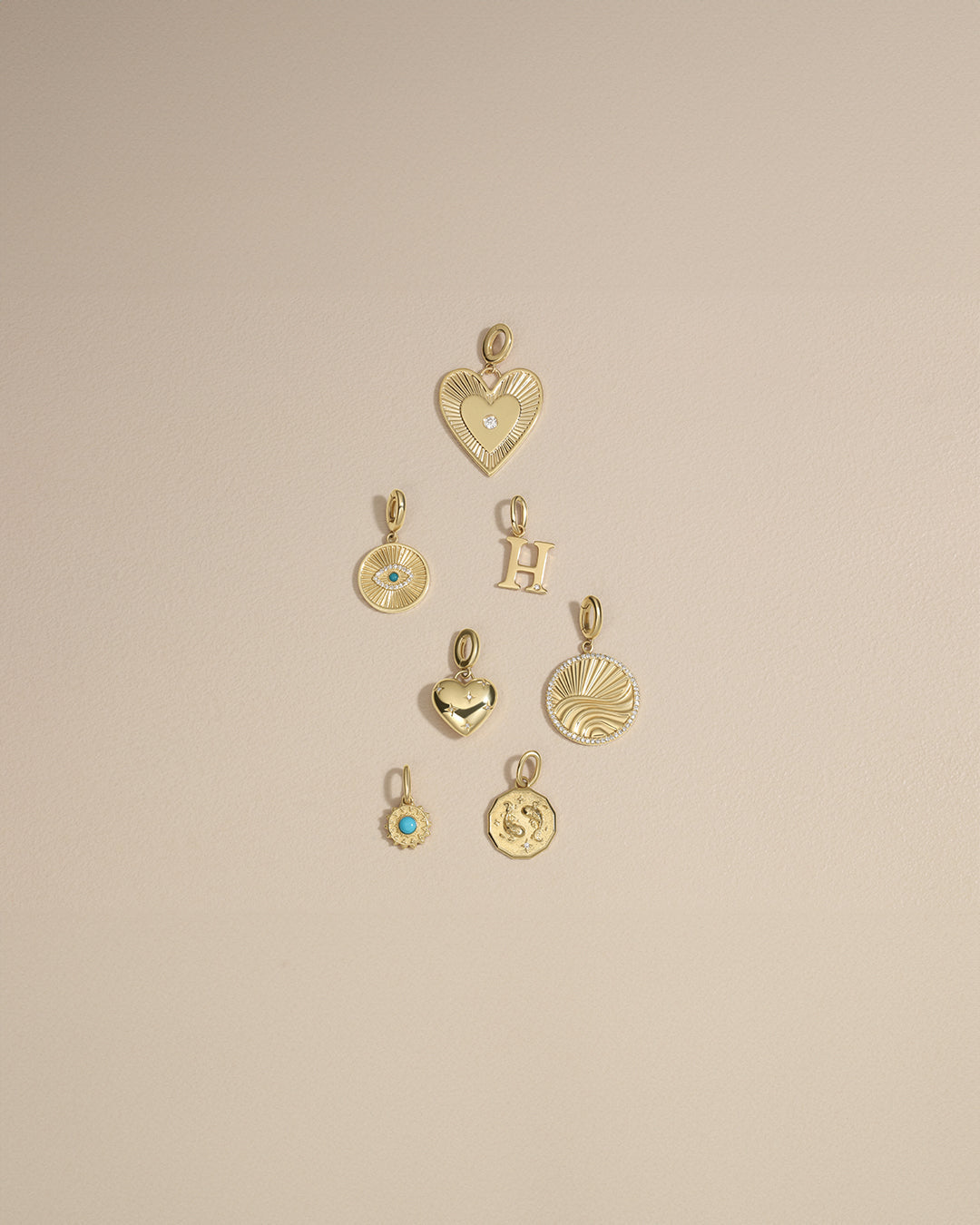 14K Diamond Zodiac Coin Charm