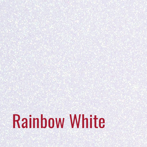 12" Rainbow White - Siser Glitter Heat Transfer Vinyl (HTV)