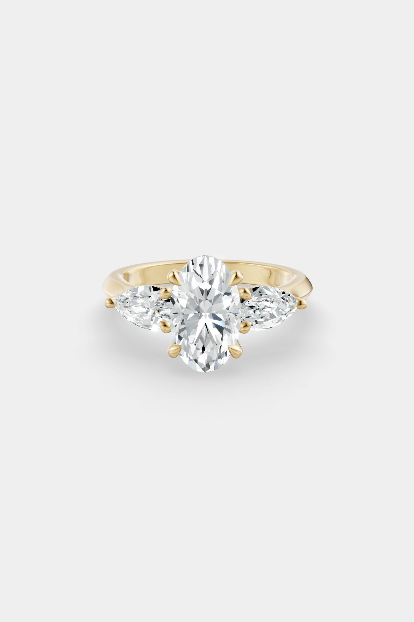 Oval Trilogy Diamond Ring | Traditional Band