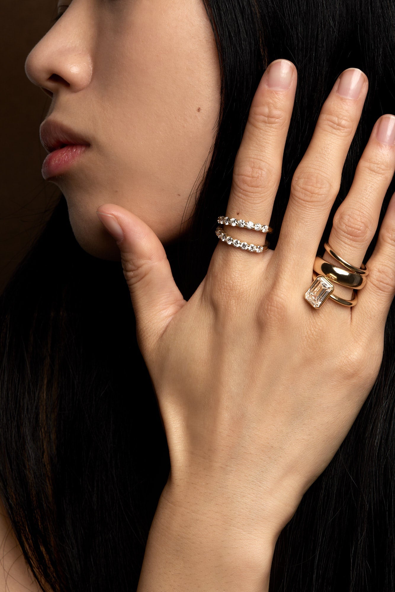 Double Band Georgie Ring | 18K White Gold