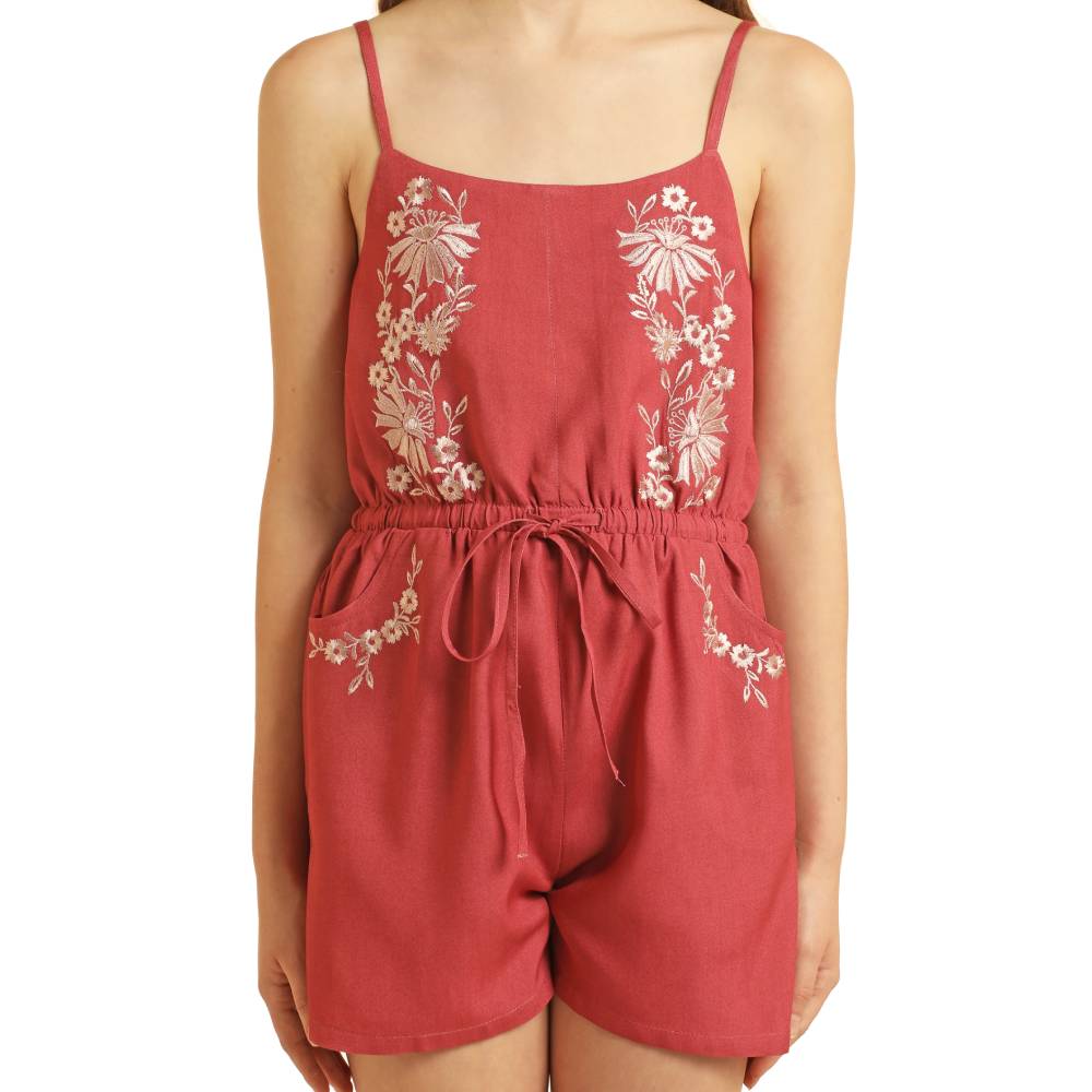 *Rock & Roll Denim Girl's Embroidered Romper - FINAL SALE - XXL