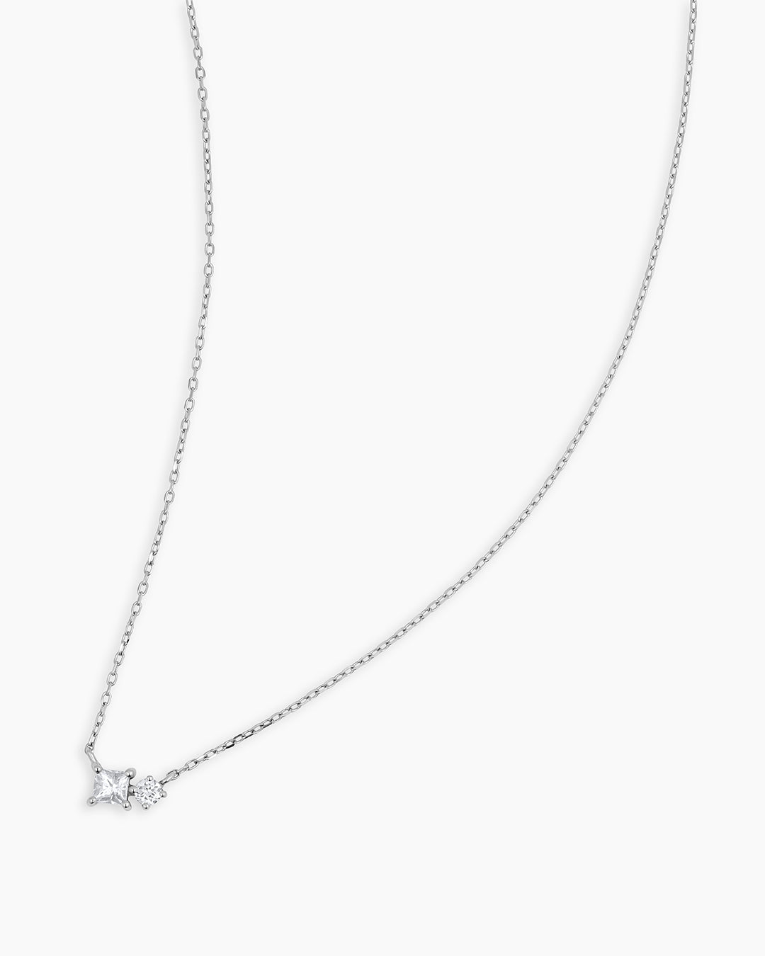 14K Diamond and White Sapphire Necklace
