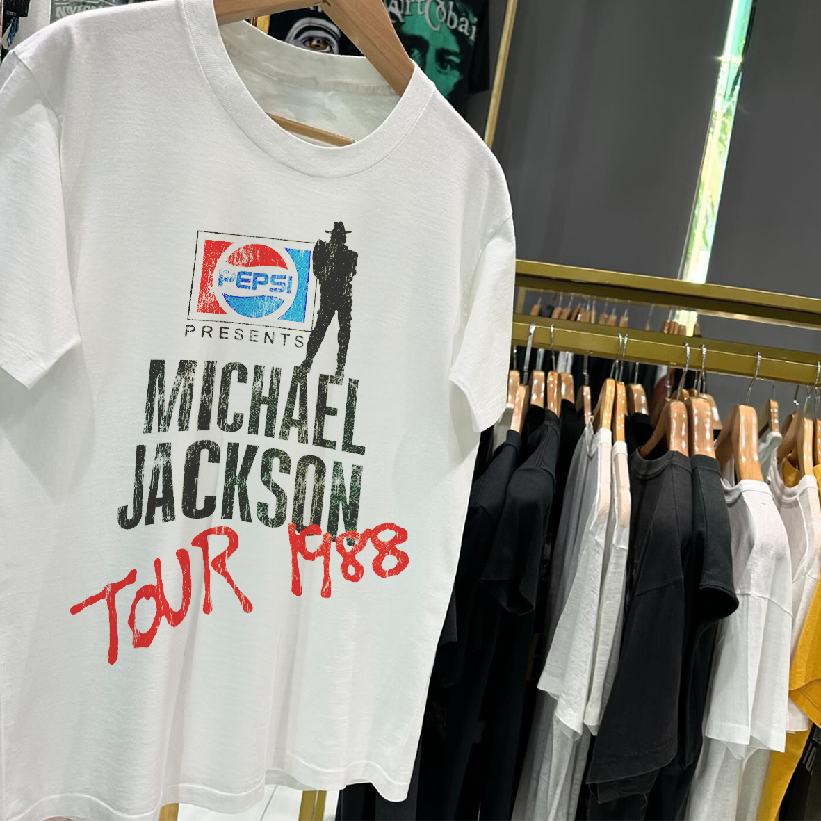 Michael Jackson 1988 Tour Washed White Tshirt