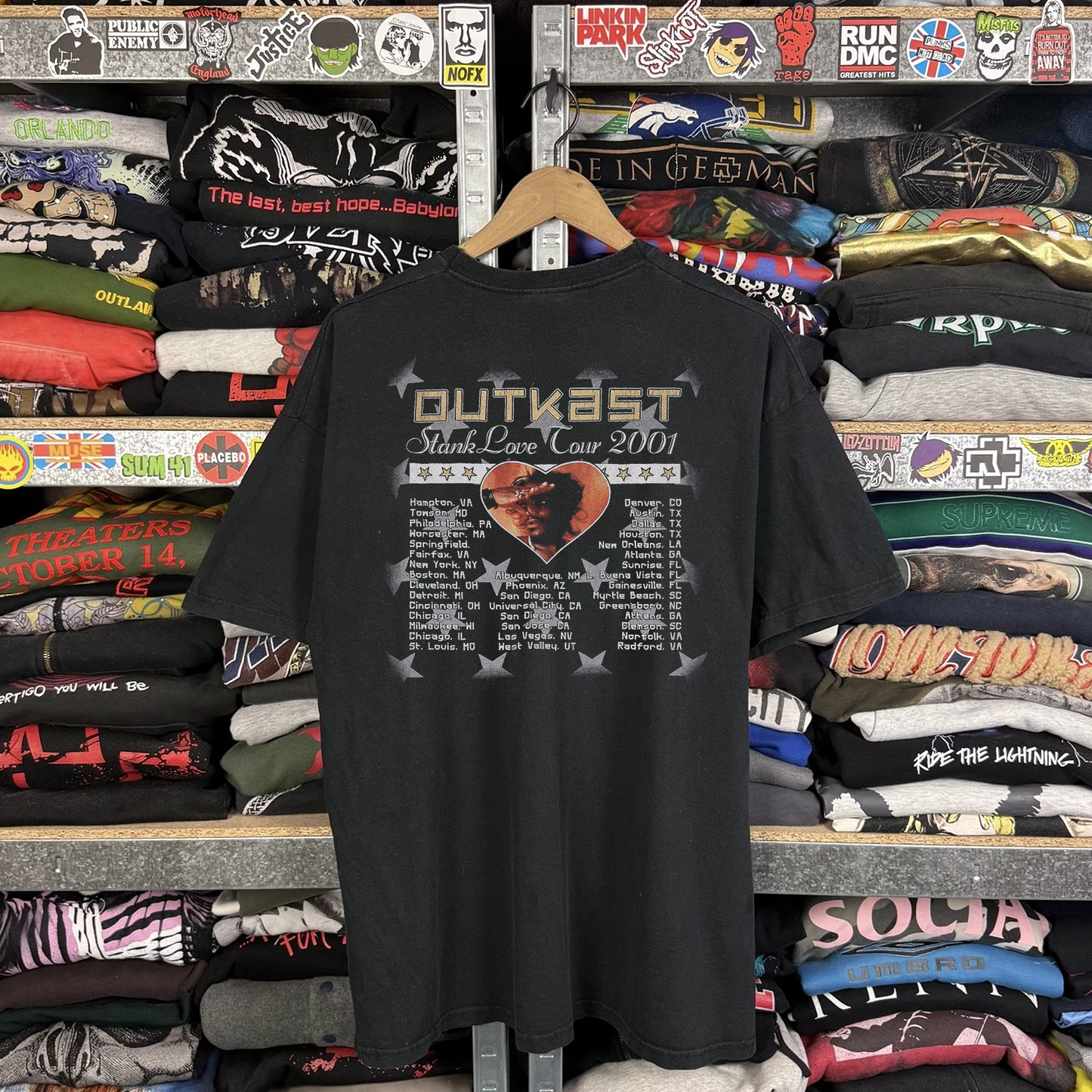 2001 Outkast Stank Love Tour Washed Black Tee