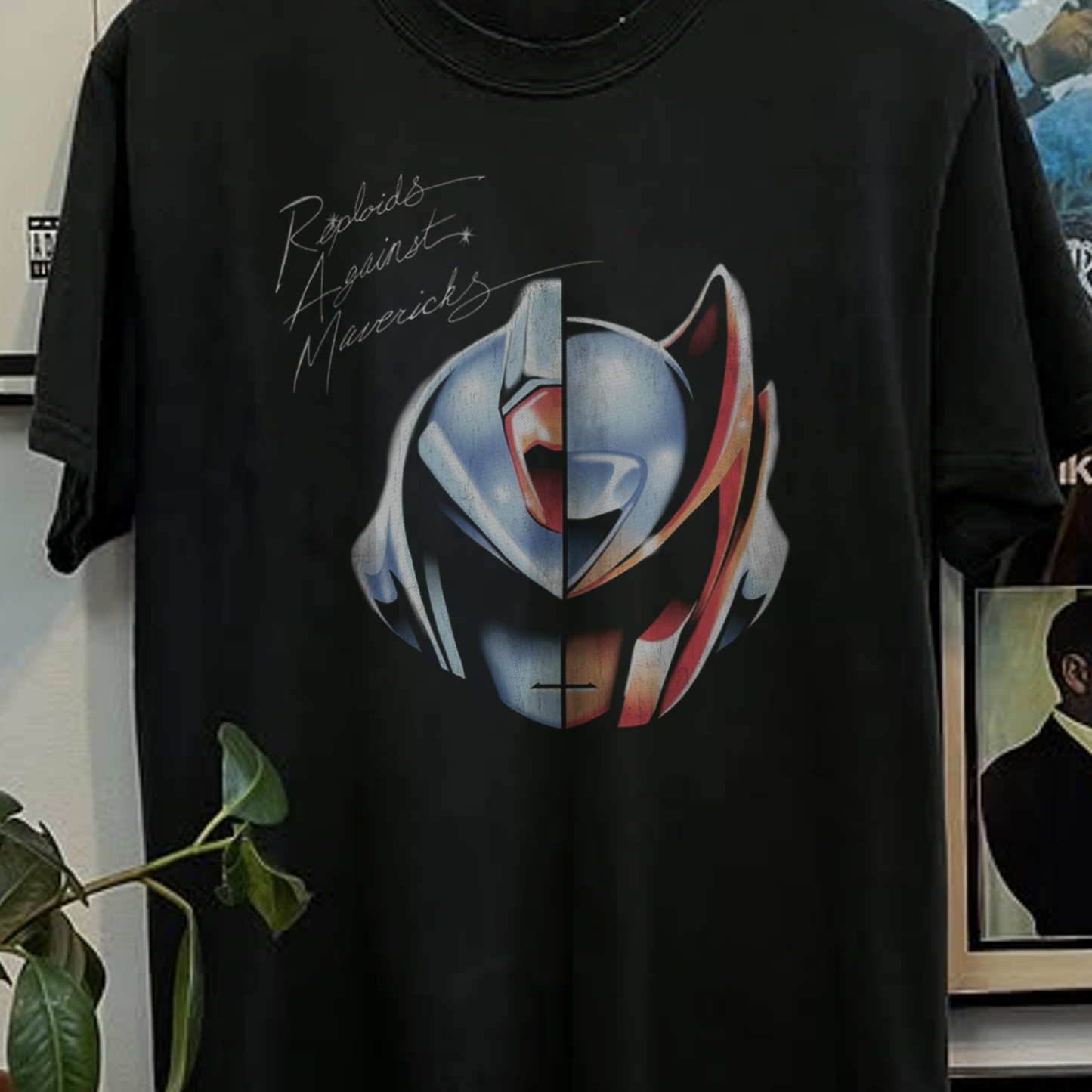 Rare Daft Punk Mega Man Washed Black Tee