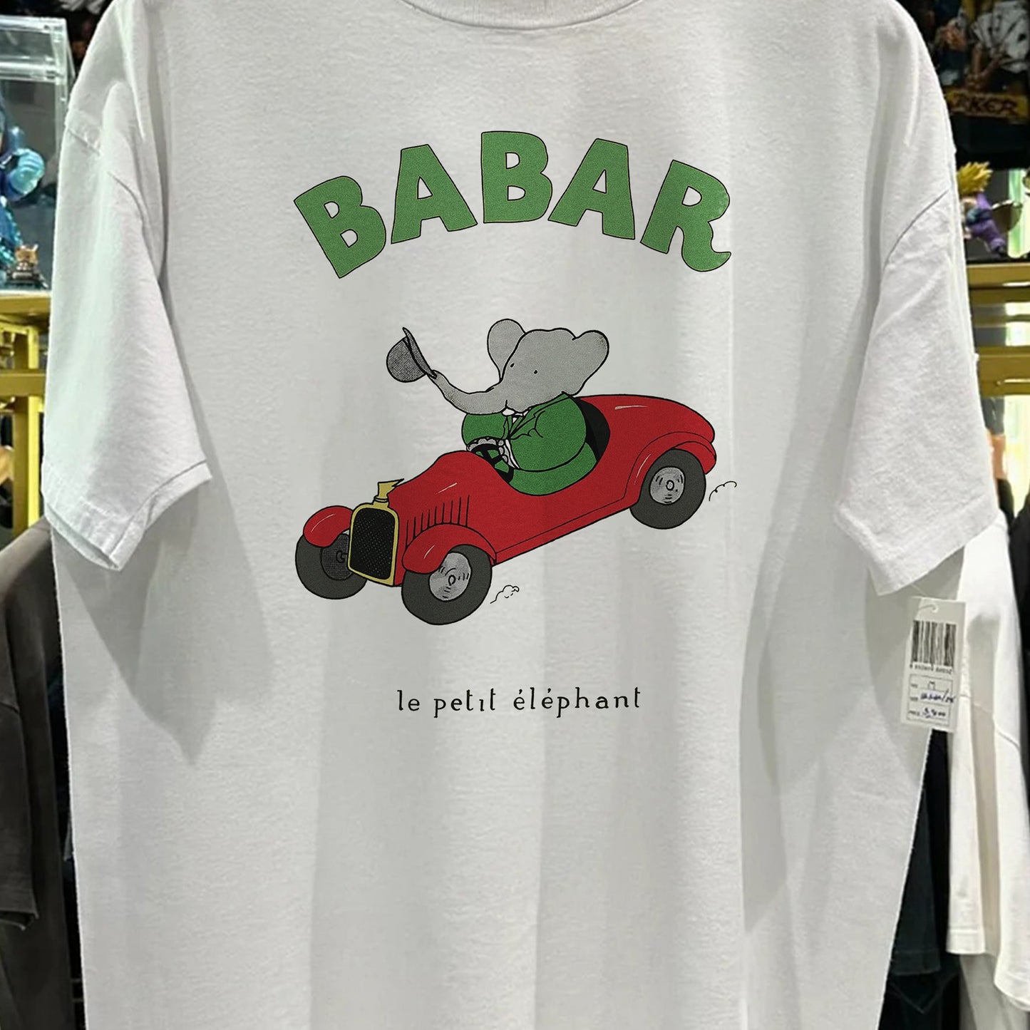 Babar The Elephant Washed White Tee