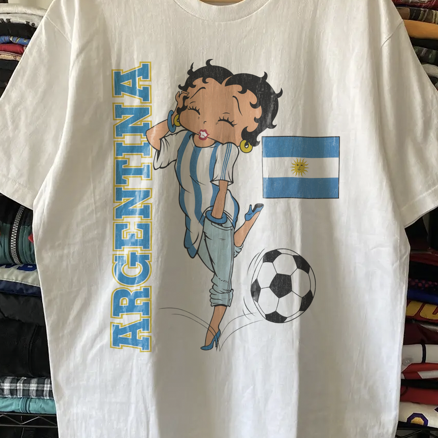 Betty Boop Argentina Washed White Tee