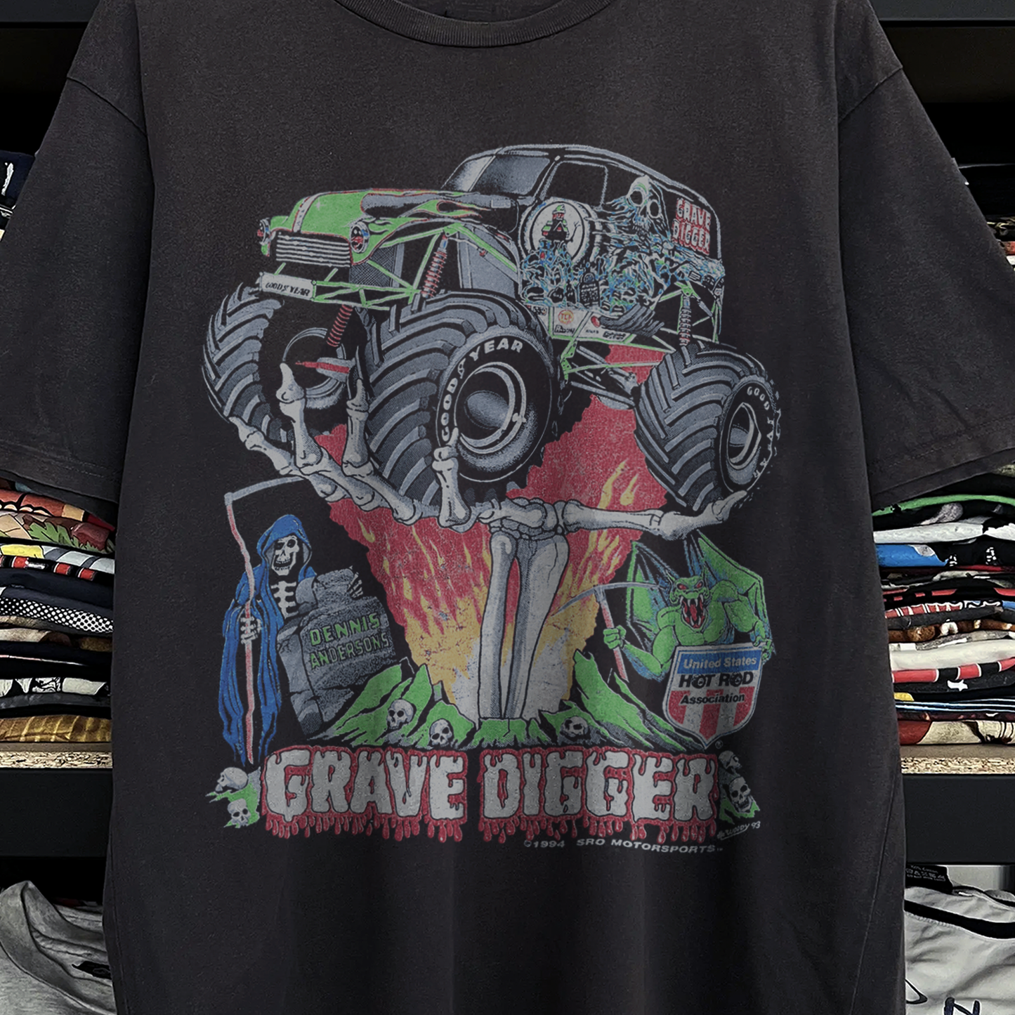 1994 Grave Digger Washed Black Tee
