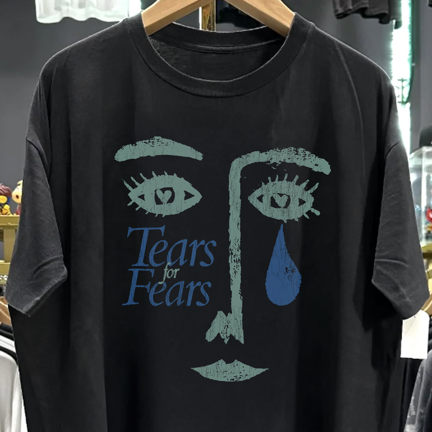 Rare Tears For Fears Washed Black Tee