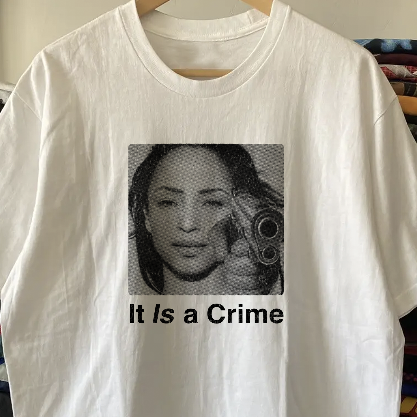 90s Sade Parody It Is a Crime Washed White Tee