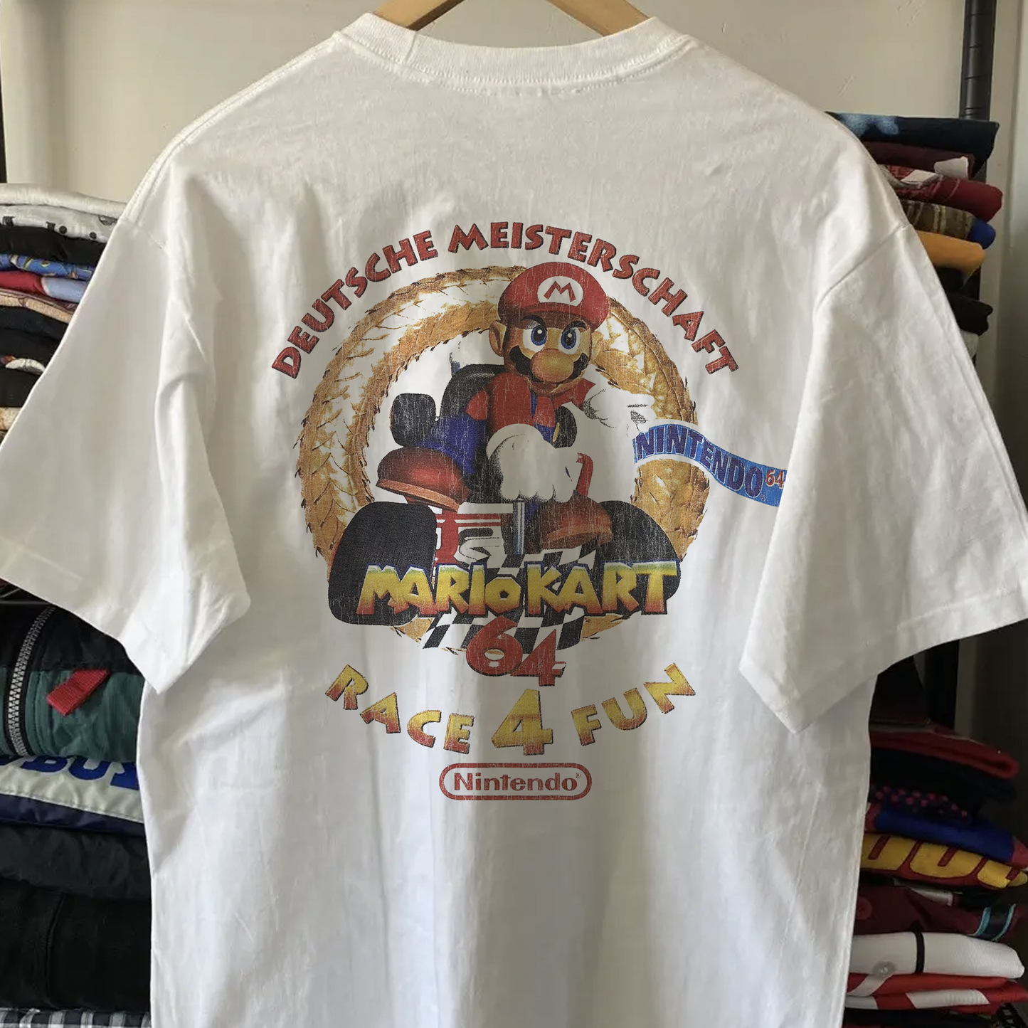 90s German Mario Kart Winners Washed White Tee
