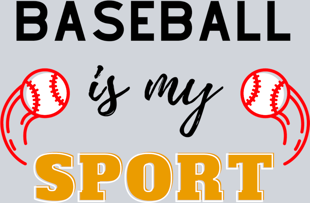 Baseball Is My Sport - Black - STK00410 (DTF Transfers)