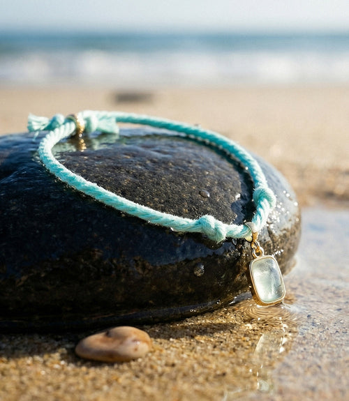 Rectangular Gemstone Cord Bracelet
