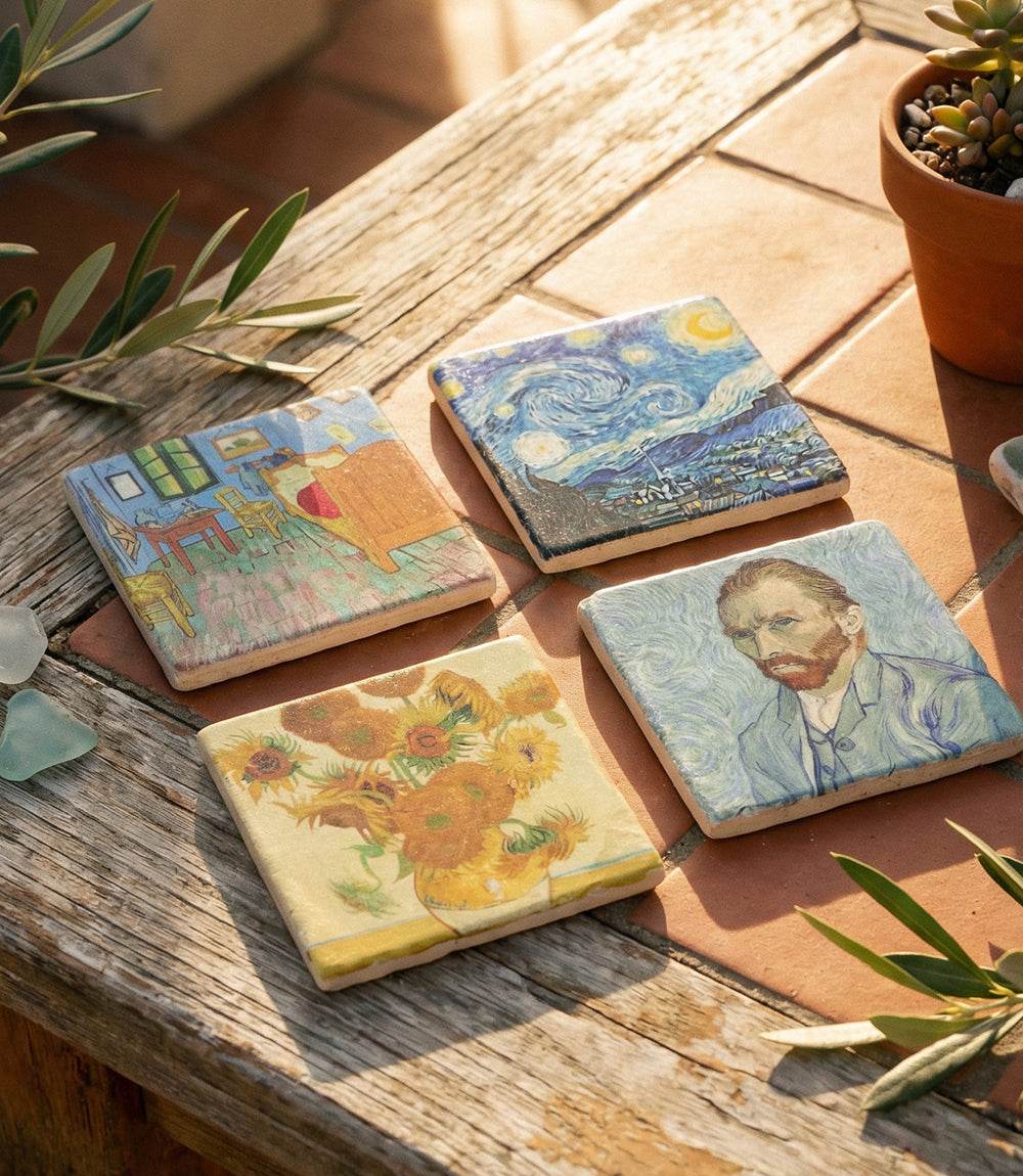 Van Gogh Marble Coasters, Set Of 4