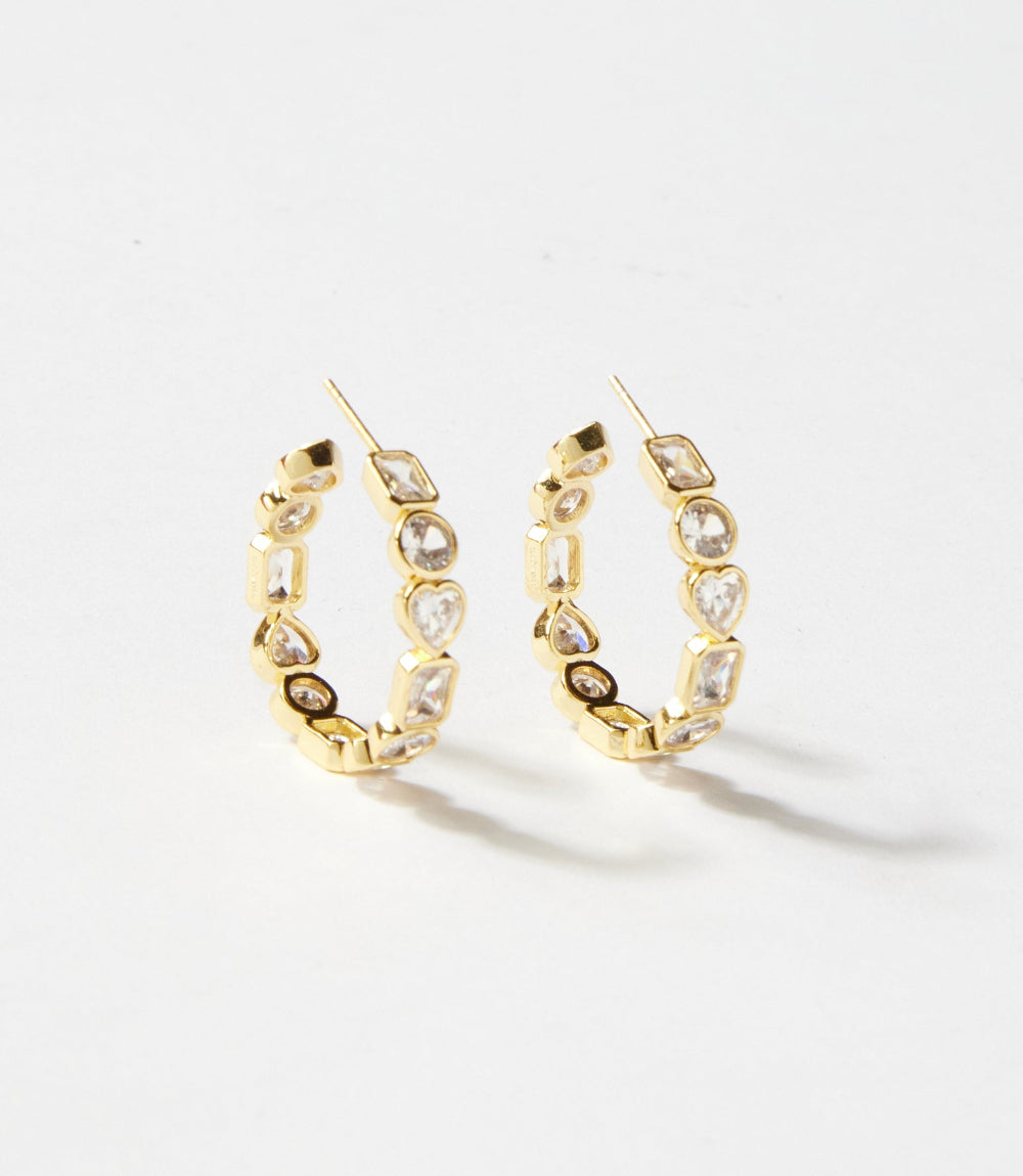 Gemstone Hoop Earrings