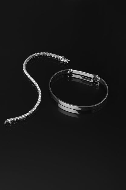 Tallows Bangle | Silver or White Gold