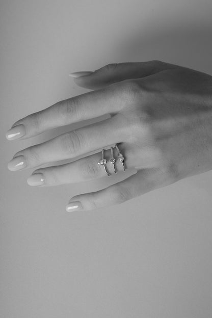 Mini Marquise Diamond Ring | 9K White Gold