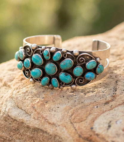 Embellished Turquoise Cuff Bracelet