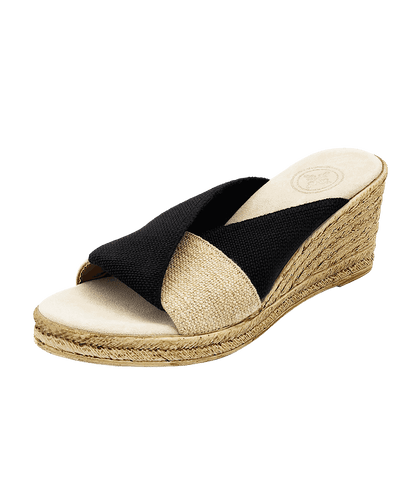 Charleston Shoe Co. Porter Two-Tone Wedge Sandals