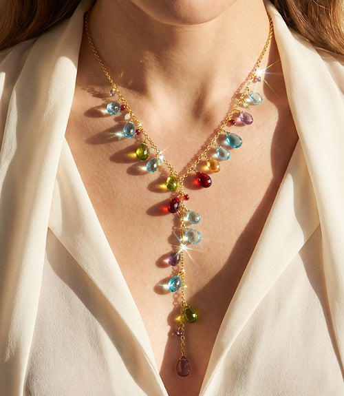 Gemstone Lariat Necklace