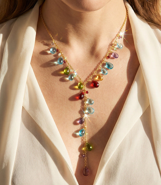 Gemstone Lariat Necklace