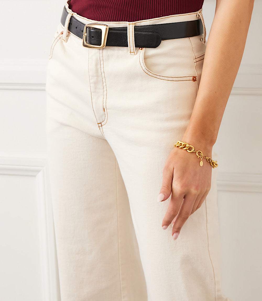 Full Length Wide-Leg Jeans