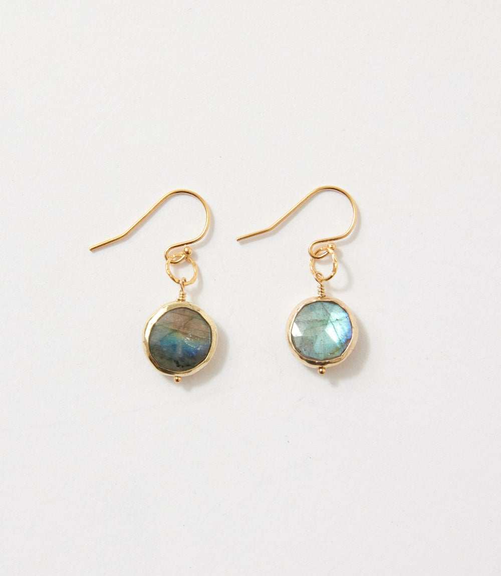 Labradorite Disc Earrings