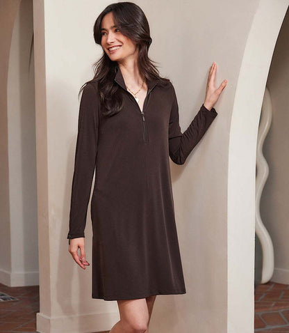 Zip-Up Travel Jersey Dress