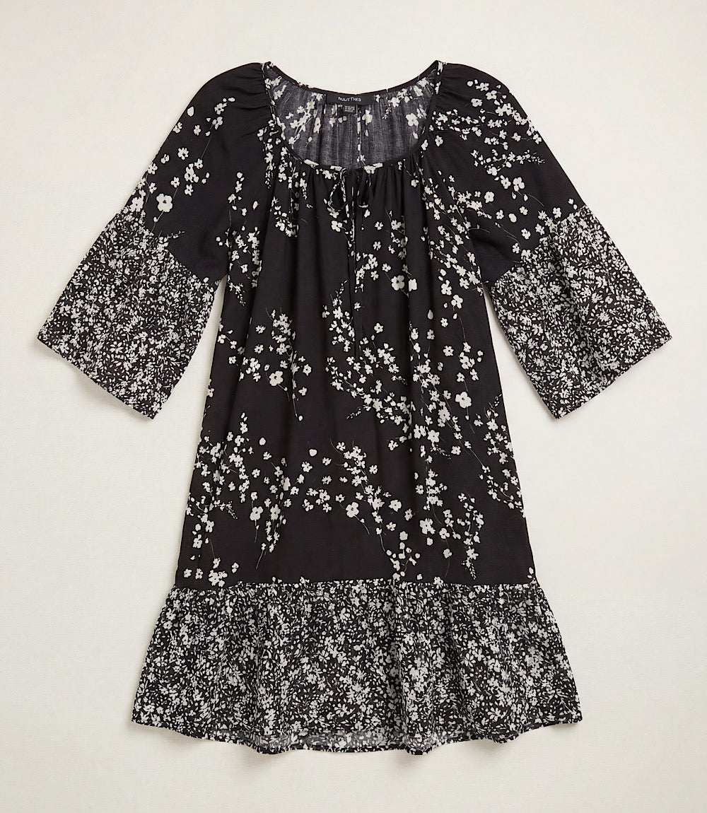 Contrast Ruffle Hem Dress