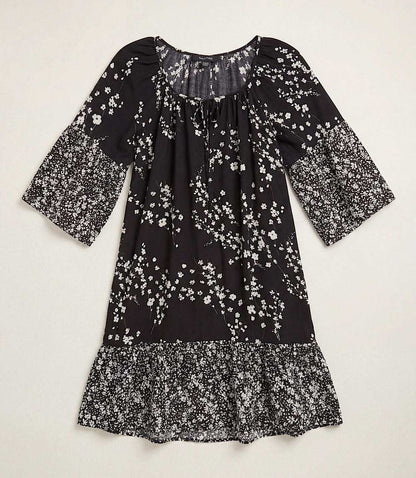 Contrast Ruffle Hem Dress