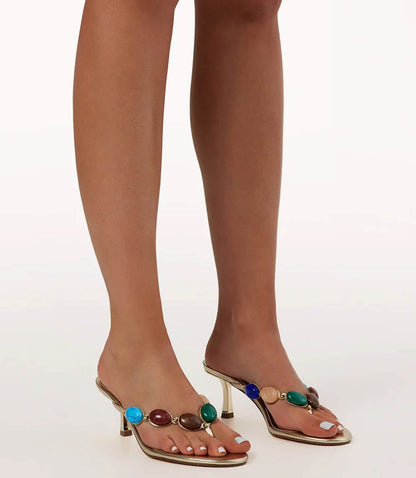 Billini Gema Beaded Kitten Heel Sandals