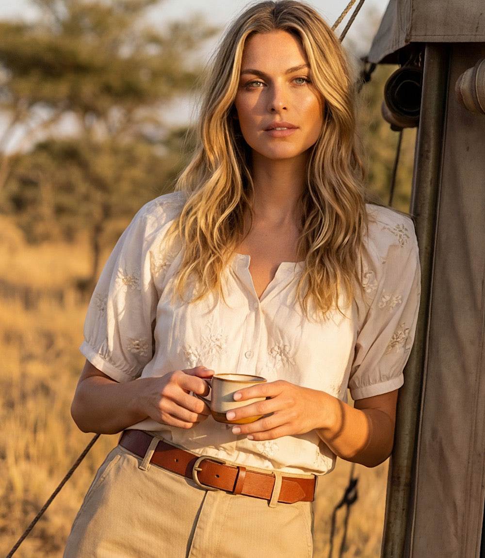 Short Sleeve Embroidered Peasant Top