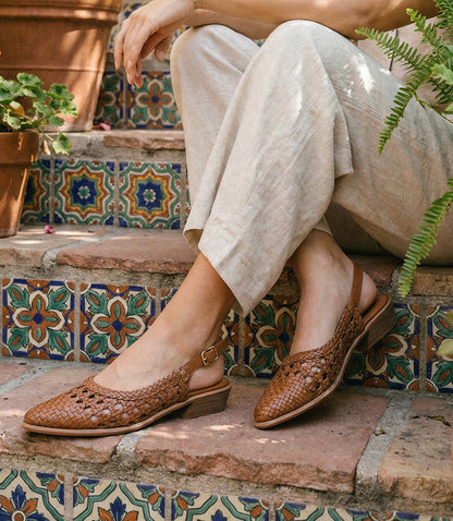 Seychelles Roxanne Woven Leather Sling Back Mules