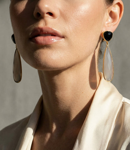 Teardrop Contrast Earrings