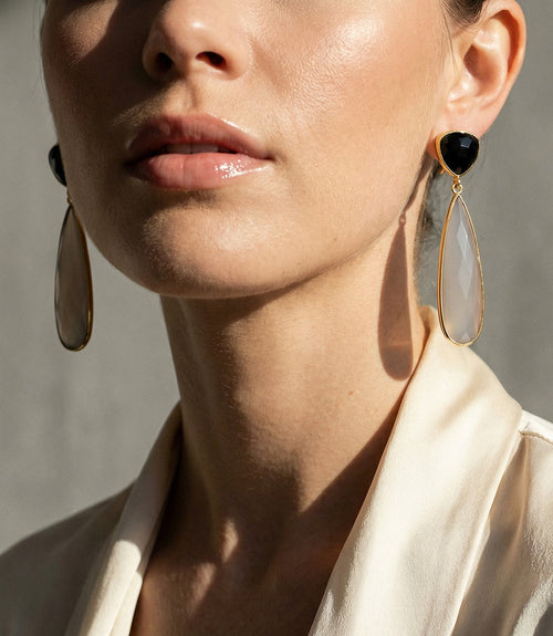 Teardrop Contrast Earrings