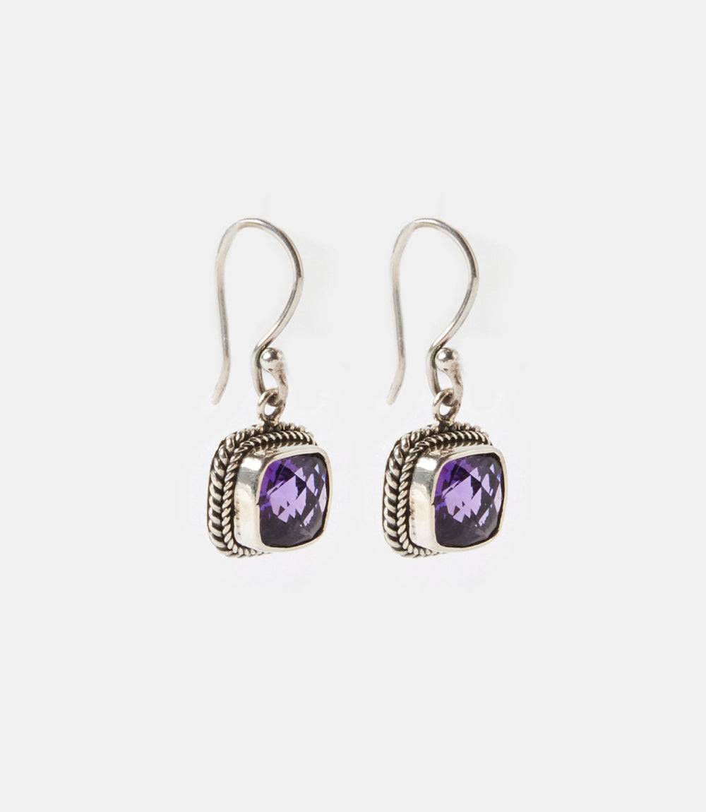 Embellished Sterling Silver Gemstone Earrings