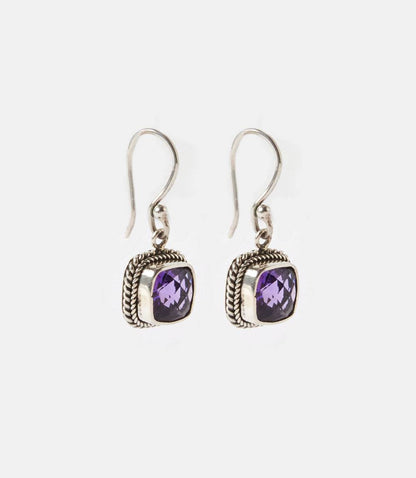 Embellished Sterling Silver Gemstone Earrings