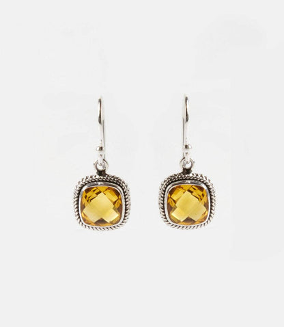 Embellished Sterling Silver Gemstone Earrings
