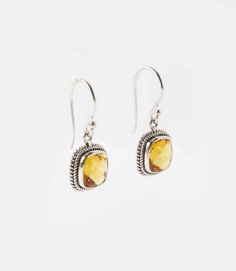 Embellished Sterling Silver Gemstone Earrings