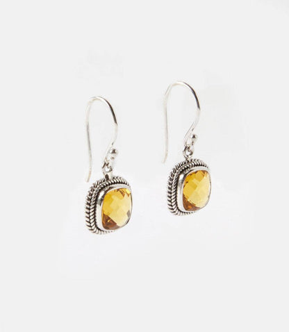 Embellished Sterling Silver Gemstone Earrings